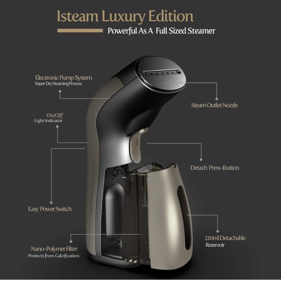 iSteam Steamer for Clothes [Luxury Edition] Powerful Dry Steam. - Picture 7 of 8